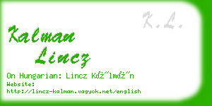 kalman lincz business card